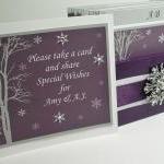 Wedding Guest Book Box - Plum, Grey And White..