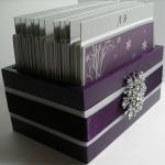 Wedding Guest Book Box - Plum, Grey And White..